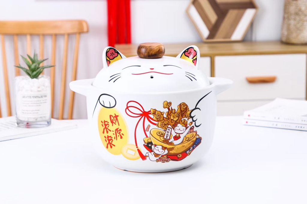 New Soup Pot Single Lucky Cat Fortune Rolling Series Ceramic Soup Pot Single Color Box Packaging Wedding Favors New Soup Pot Single Lucky Cat Fortune Rolling Series Ceramic Soup Pot Single Color Box Packaging Wedding Favors