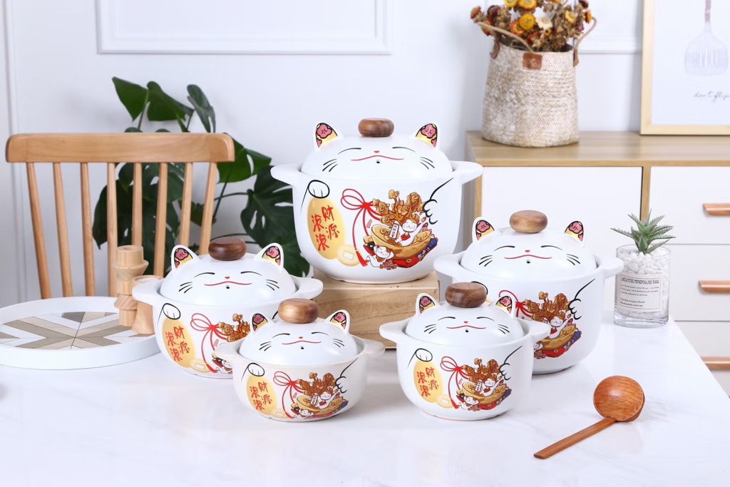New Soup Pot Single Lucky Cat Fortune Rolling Series Ceramic Soup Pot Single Color Box Packaging Wedding Favors New Soup Pot Single Lucky Cat Fortune Rolling Series Ceramic Soup Pot Single Color Box Packaging Wedding Favors