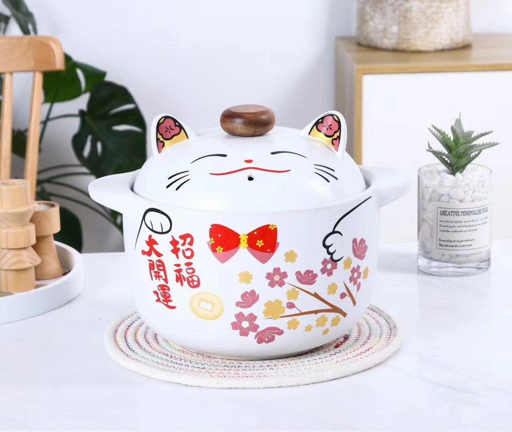 New Soup Pot Single Lucky Cat Fortune Rolling Series Ceramic Soup Pot Single Color Box Packaging Wedding Favors New Soup Pot Single Lucky Cat Fortune Rolling Series Ceramic Soup Pot Single Color Box Packaging Wedding Favors