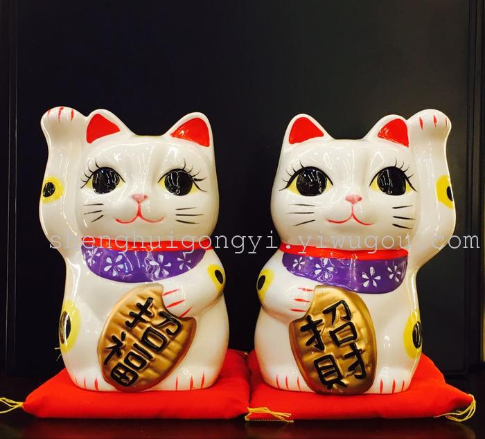 Ceramic cat Lucky Cat electric hand waving cat cat Feng Shui Fortune Cat ornaments business gifts Ceramic cat Lucky Cat electric hand waving cat cat Feng Shui Fortune Cat ornaments business gifts