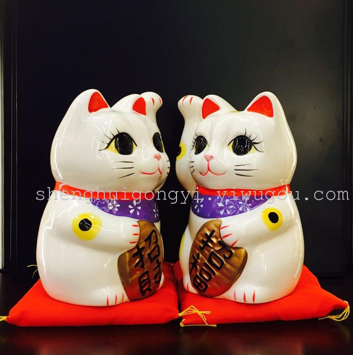 Ceramic cat Lucky Cat electric hand waving cat cat Feng Shui Fortune Cat ornaments business gifts Ceramic cat Lucky Cat electric hand waving cat cat Feng Shui Fortune Cat ornaments business gifts