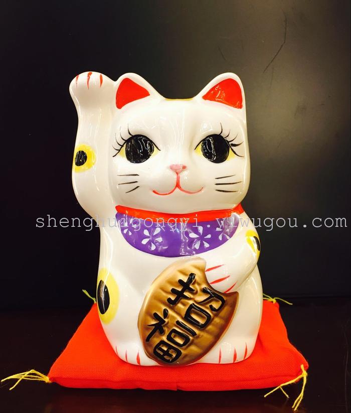 Ceramic cat Lucky Cat electric hand waving cat cat Feng Shui Fortune Cat ornaments business gifts Ceramic cat Lucky Cat electric hand waving cat cat Feng Shui Fortune Cat ornaments business gifts