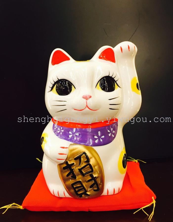 Ceramic cat Lucky Cat electric hand waving cat cat Feng Shui Fortune Cat ornaments business gifts Ceramic cat Lucky Cat electric hand waving cat cat Feng Shui Fortune Cat ornaments business gifts