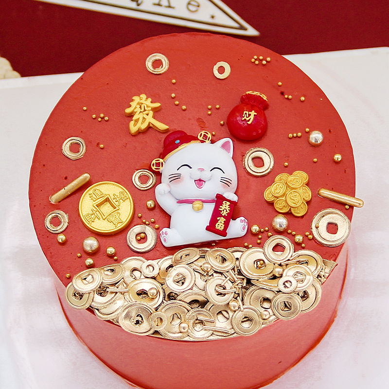 New Year Celebration Lucky Cat Rich Cat Doll Decoration Fortune Gold Coin Lucky Bag New Year Cake Decoration Supplies New Year Celebration Lucky Cat Rich Cat Doll Decoration Fortune Gold Coin Lucky Bag New Year Cake Decoration Supplies