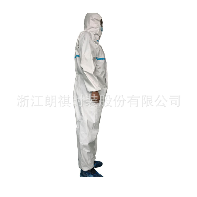 Shuangbai List Factory in Zhejiang Province sells one-piece medical protective clothing with cap medical isolation clothing