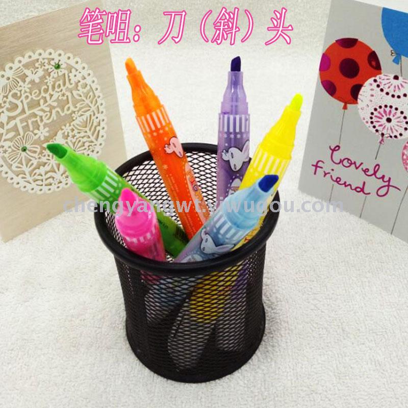 Arrow 6218 Fluorescent pen 4 PVC bag Marking list dividing data highlighter Arrow 6218 Fluorescent pen 4 PVC bag Marking list dividing data highlighter