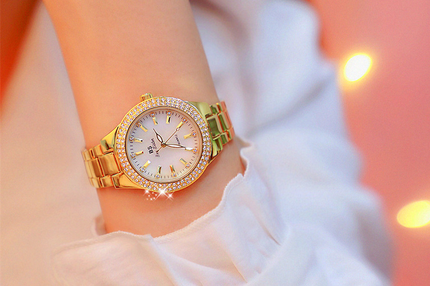 BS New Arrival Hot Sale Watch Factory Direct Sales Foreign Trade Linked List Customization Women's Watch Full of Diamonds One Piece Dropshipping Fa1258