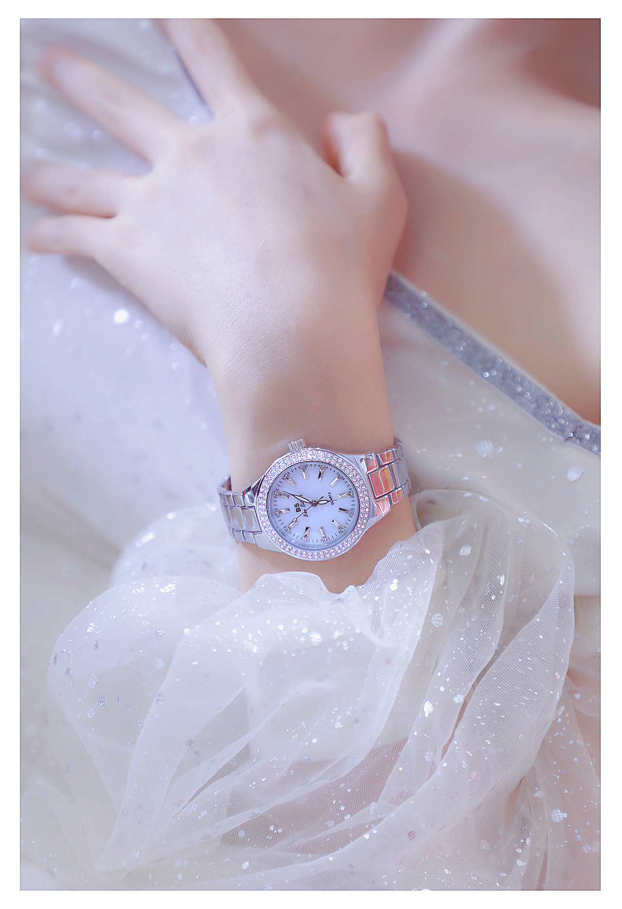 BS New Arrival Hot Sale Watch Factory Direct Sales Foreign Trade Linked List Customization Women's Watch Full of Diamonds One Piece Dropshipping Fa1258