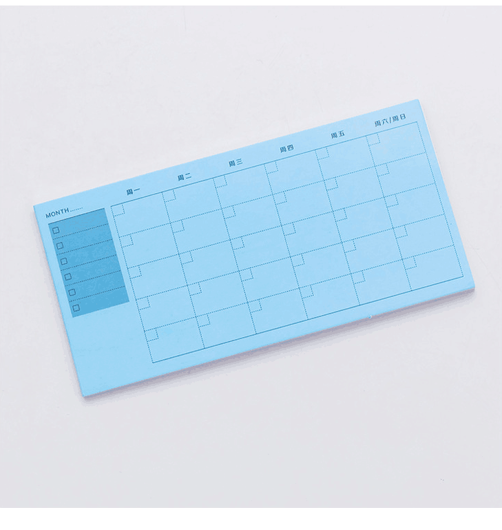 Japanese and Korean Creative New Xiaoqing New Day and Month List Learning Notepad Note Sticker Tearable and Sticky Wholesale