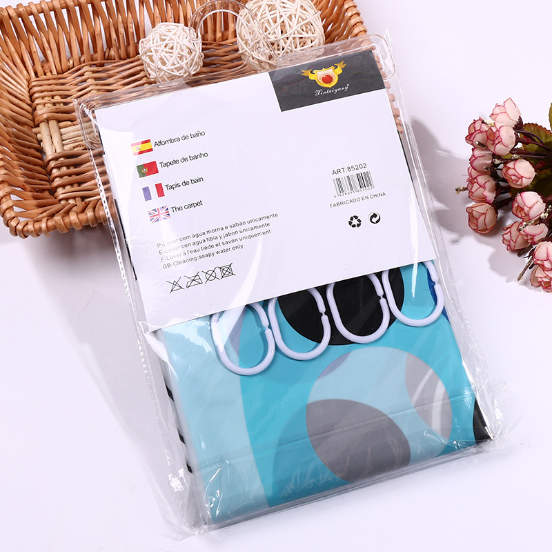 The classic multi-type EVA thickening printing bath curtain waterproof and mould proof can stretch   wholesale.