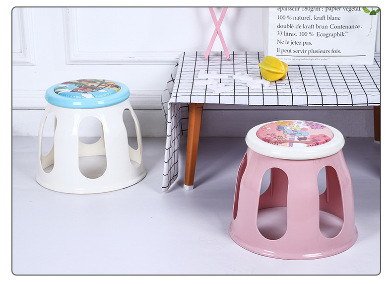 Supply round Drum Stool Fashion Home Plastic Stool Dining Stool Small Bench Cartoon Baby Ring Chair round Drum Stool