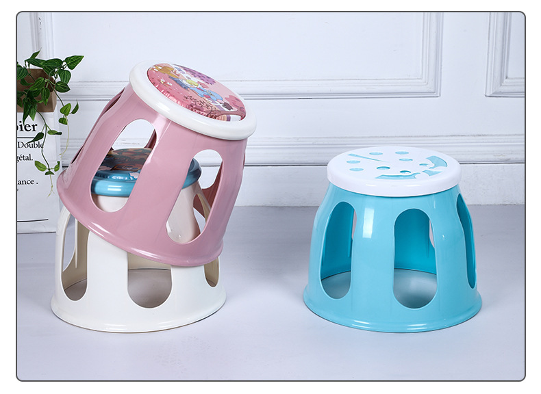 Supply round Drum Stool Fashion Home Plastic Stool Dining Stool Small Bench Cartoon Baby Ring Chair round Drum Stool