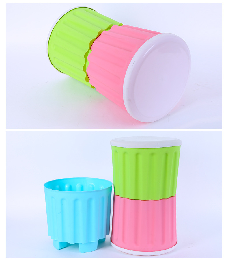 Factory Multi-Functional Plastic Storage Barrel Children Can Sit Storage Stool Chair Gift Toy Storage Stool