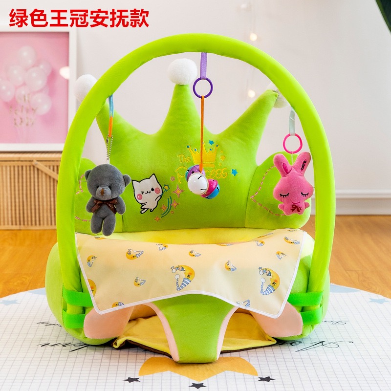 New Crown Rattle Learning Seat Baby Dining-Table Chair plus Bell Children&#039;s Plush Toys Sample Customization Manufacturer