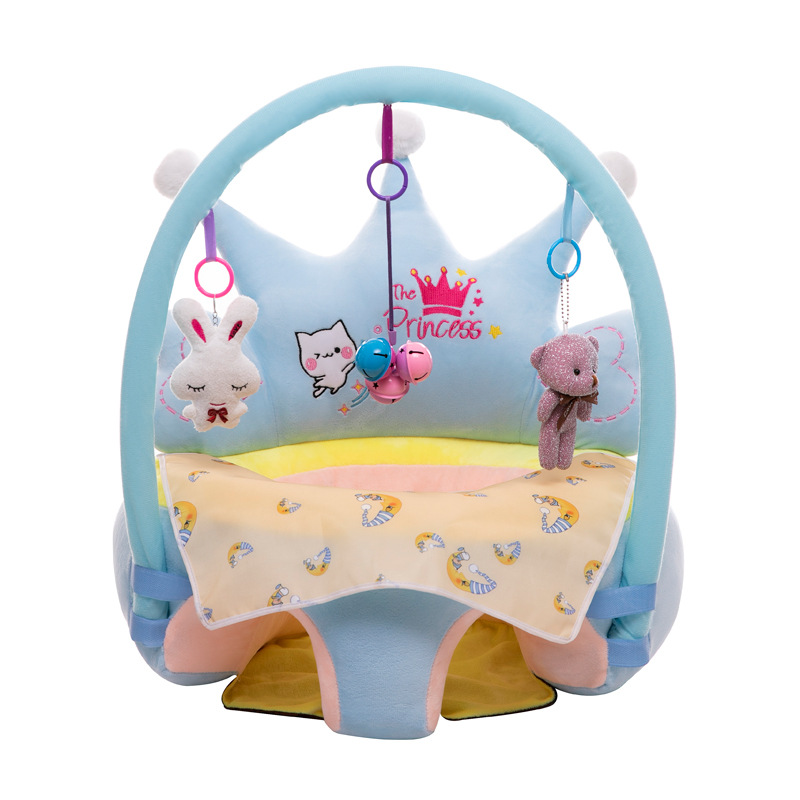 New Crown Rattle Learning Seat Baby Dining-Table Chair plus Bell Children&#039;s Plush Toys Sample Customization Manufacturer
