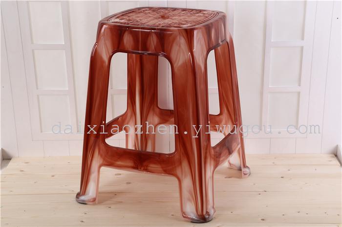 High imitation jade stools plastic stool new transparent green bench plastic chair dining stool.