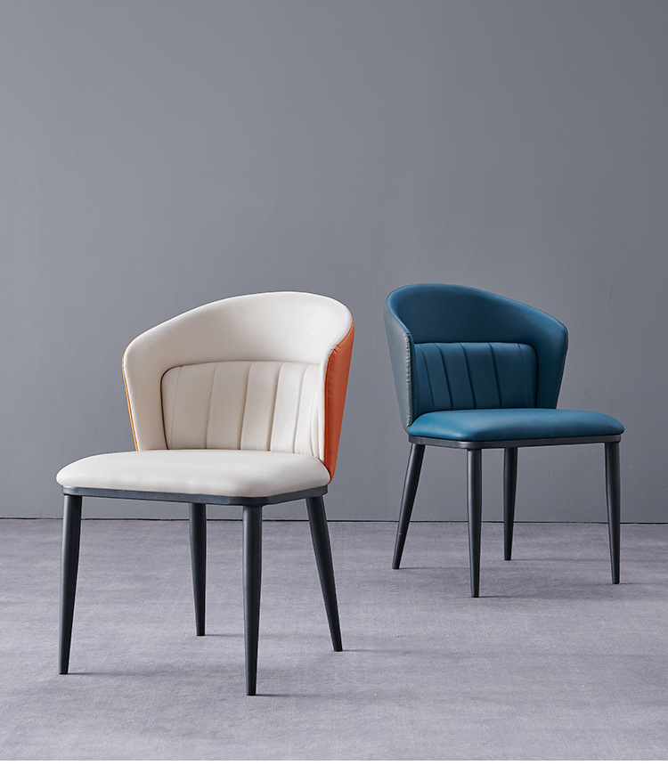 Nordic Italian Minimalist Dining Chair Home Modern Minimalist Cosmetic Chair Simple Restaurant Leather Chair Desk Chair Backrest Stool