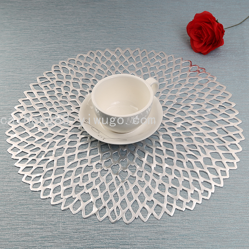 Amazon Cross-Border round Hollow Tennis Flower Placemat European Coffee Cup Heat Proof Mat Easy-Care Decorative Coaster