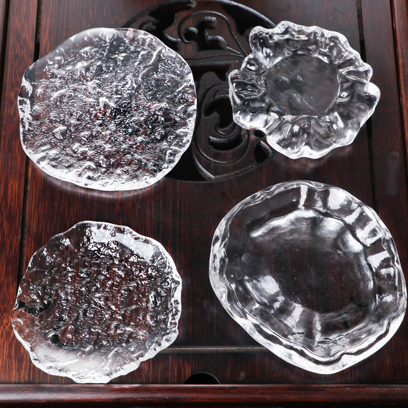 Fu Tea Cup Coaster Thickened Frosted Glass Cup Holder Tea Ceremony Teacup Mat Water Cup Mat Cup Holder Heat Proof Mat