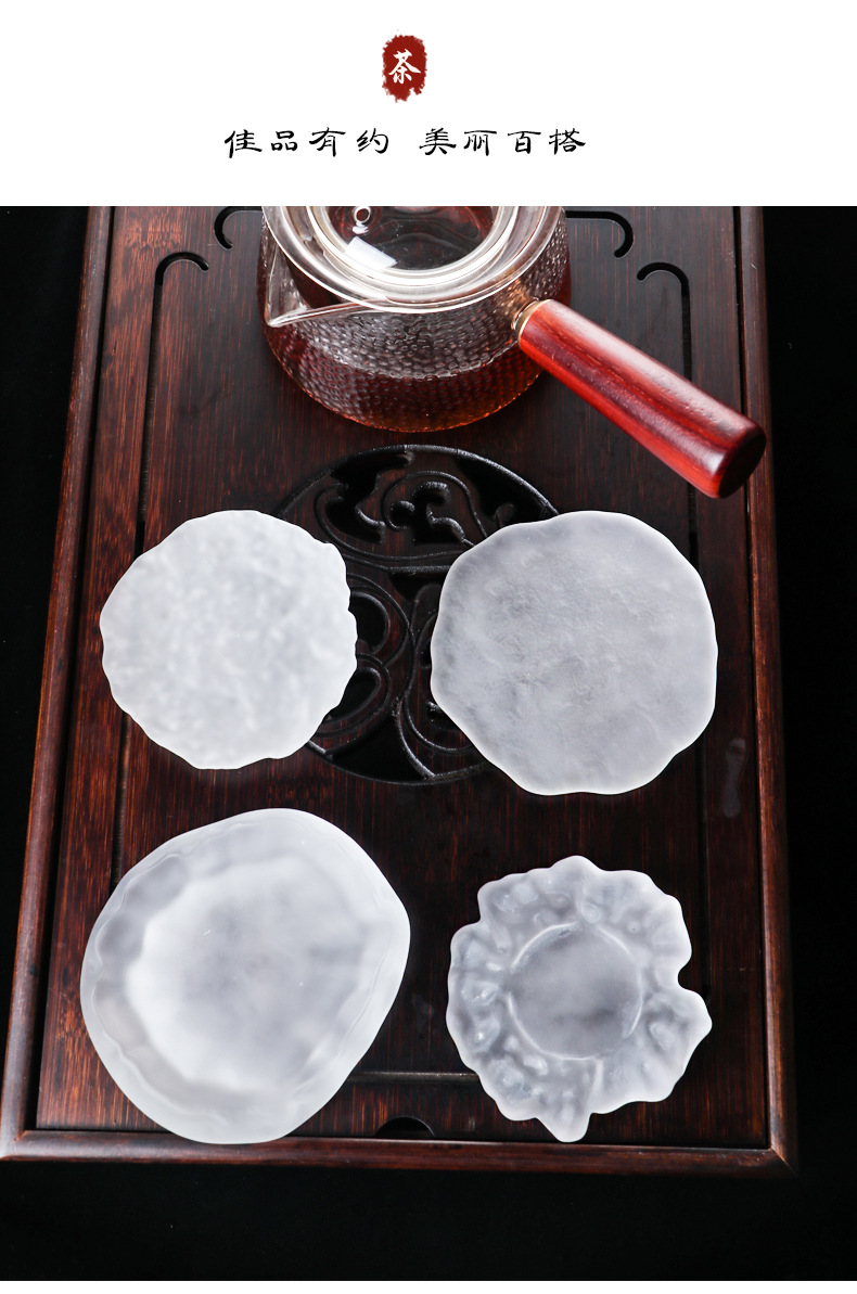 Fu Tea Cup Coaster Thickened Frosted Glass Cup Holder Tea Ceremony Teacup Mat Water Cup Mat Cup Holder Heat Proof Mat Fu Tea Cup Coaster Thickened Frosted Glass Cup Holder Tea Ceremony Teacup Mat Water Cup Mat Cup Holder Heat Proof Mat