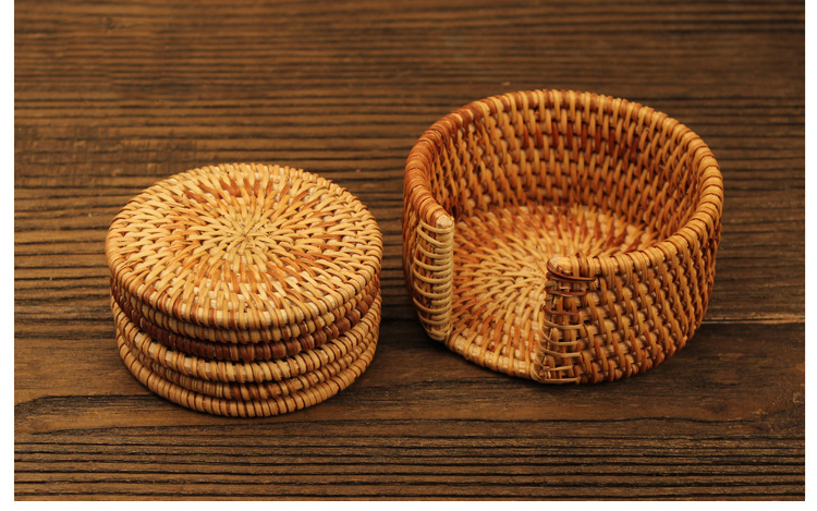 Vietnam Rattan Coaster Tea Cup Mat Pot Mat Cup Saucer Rattan Mat Set Handmade Vietnam Rattan Coaster Tea Cup Mat Pot Mat Cup Saucer Rattan Mat Set Handmade