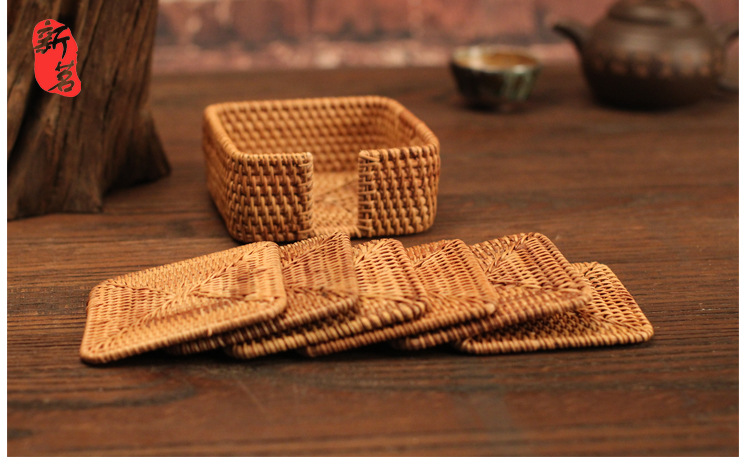 Vietnam Rattan Coaster Tea Cup Mat Pot Mat Cup Saucer Rattan Mat Set Handmade Vietnam Rattan Coaster Tea Cup Mat Pot Mat Cup Saucer Rattan Mat Set Handmade