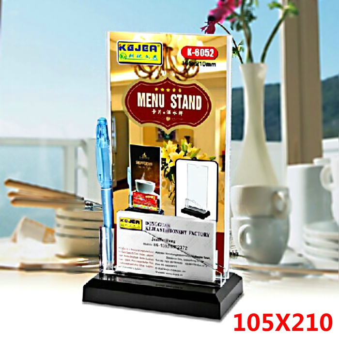 Advanced double-sided display card wine card menu card with business card slot table card vertical card acrylic 