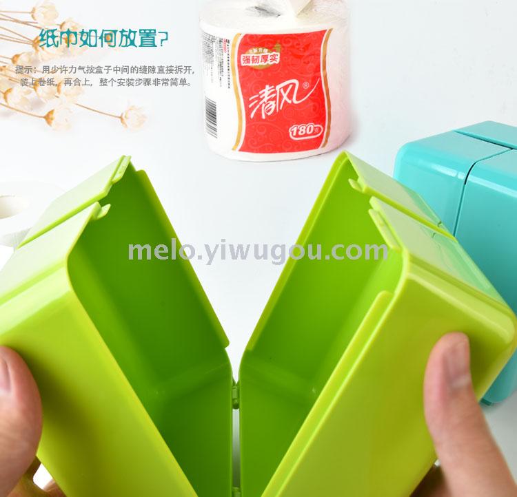 Simple colorful reel tissue box