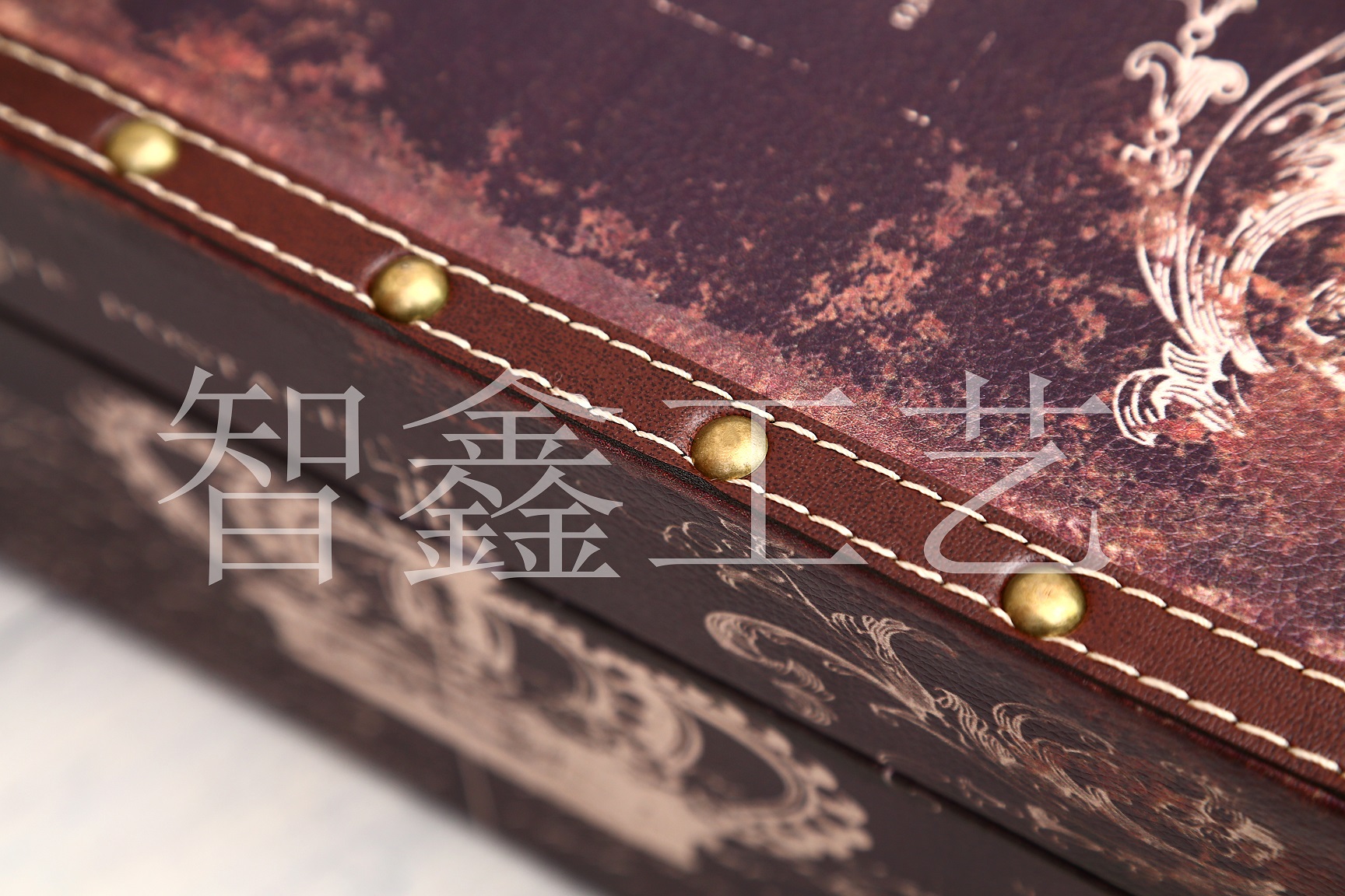European-Style Leather Storage Box Suitcase Jewelry Box Props Storage Box Tissue Box Trash Can Keys' Box