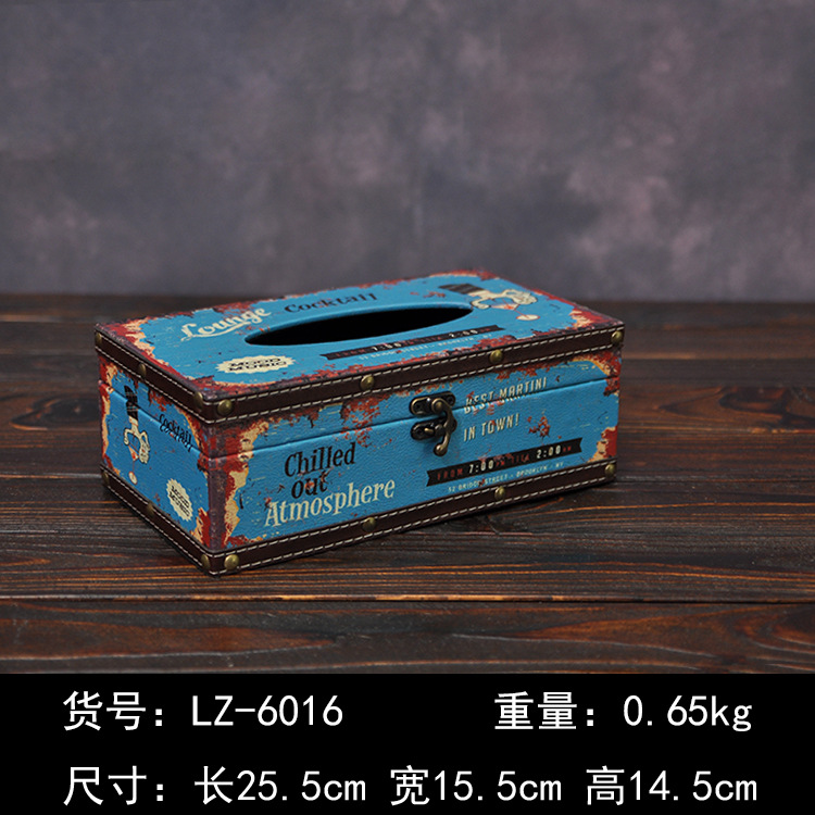 Wholesale Hotel Cafe Paper Box Restaurant Napkin Paper Box Rectangular Retro Creative Tissue Box