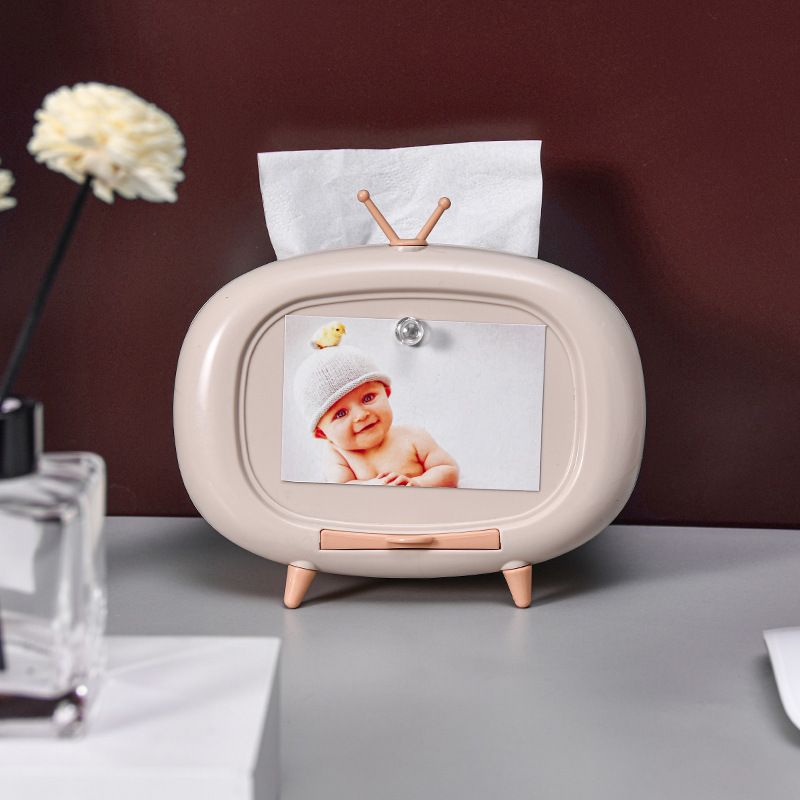 One Piece Dropshipping Retail TV Tissue Box Cartoon Living Room Napkin Paper Box Mobile Phone Holder Tissue Storage Box