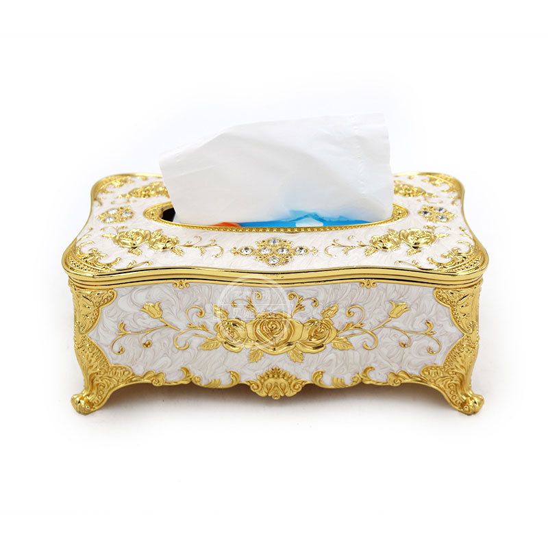 High-grade zinc alloy paper towel box rose metal paper towel box hotel household articles the living room displays a gift High-grade zinc alloy paper towel box rose metal paper towel box hotel household articles the living room displays a gift
