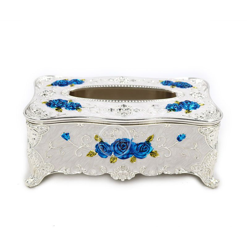 High-grade zinc alloy paper towel box rose metal paper towel box hotel household articles the living room displays a gift High-grade zinc alloy paper towel box rose metal paper towel box hotel household articles the living room displays a gift