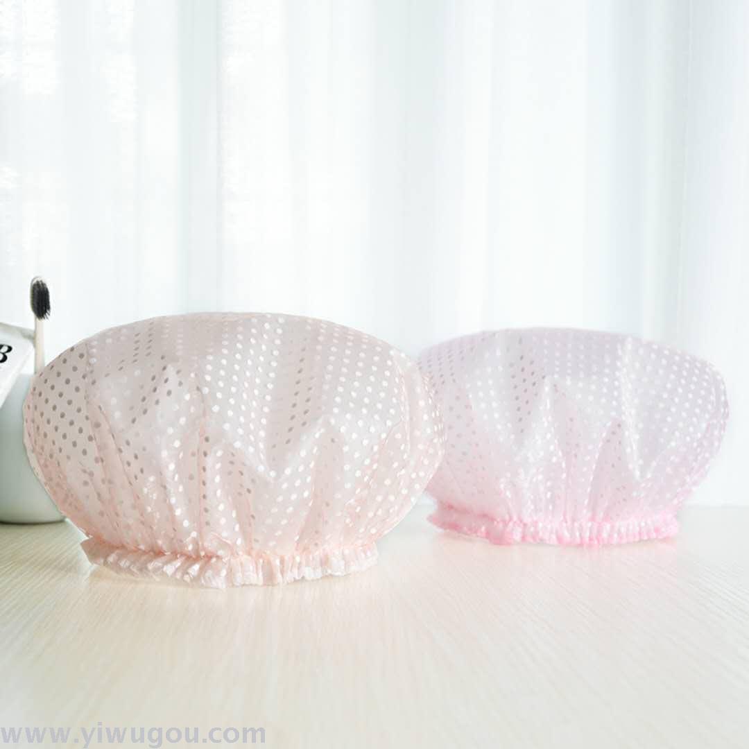 Double mesh yarn PEVA adult waterproof shower cap kitchen make-up home essential general bath bath hood