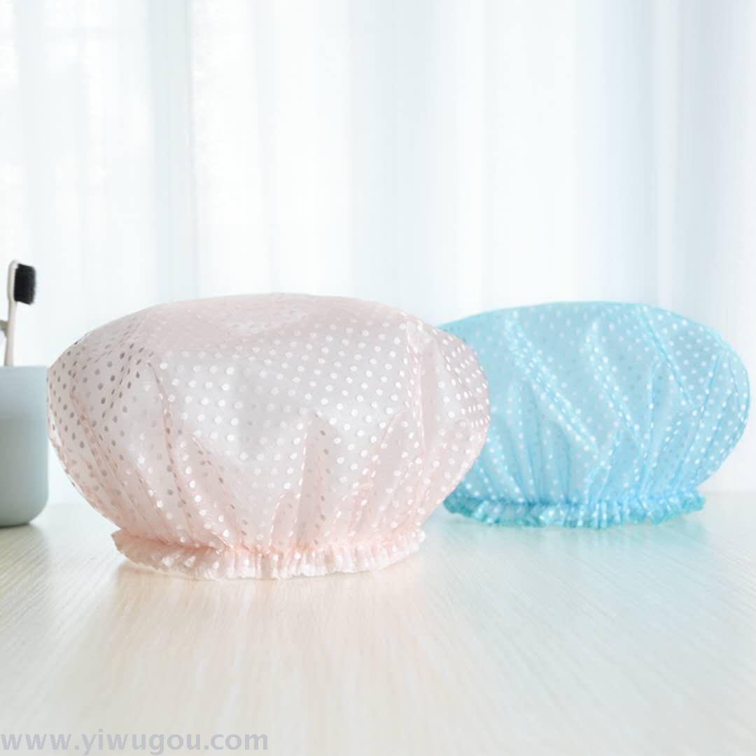 Double mesh yarn PEVA adult waterproof shower cap kitchen make-up home essential general bath bath hood
