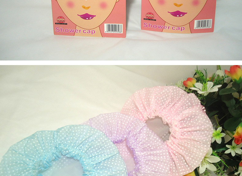 Double mesh yarn PEVA adult waterproof shower cap kitchen make-up home essential general bath bath hood