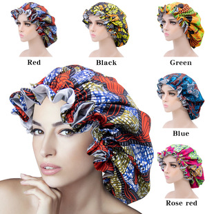 New Wide Brim Solid Color Nightcap Women's Fashion Stretch Shower Cap Satin Pile Cap Wash Hat Factory Direct Sales New Wide Brim Solid Color Nightcap Women's Fashion Stretch Shower Cap Satin Pile Cap Wash Hat Factory Direct Sales