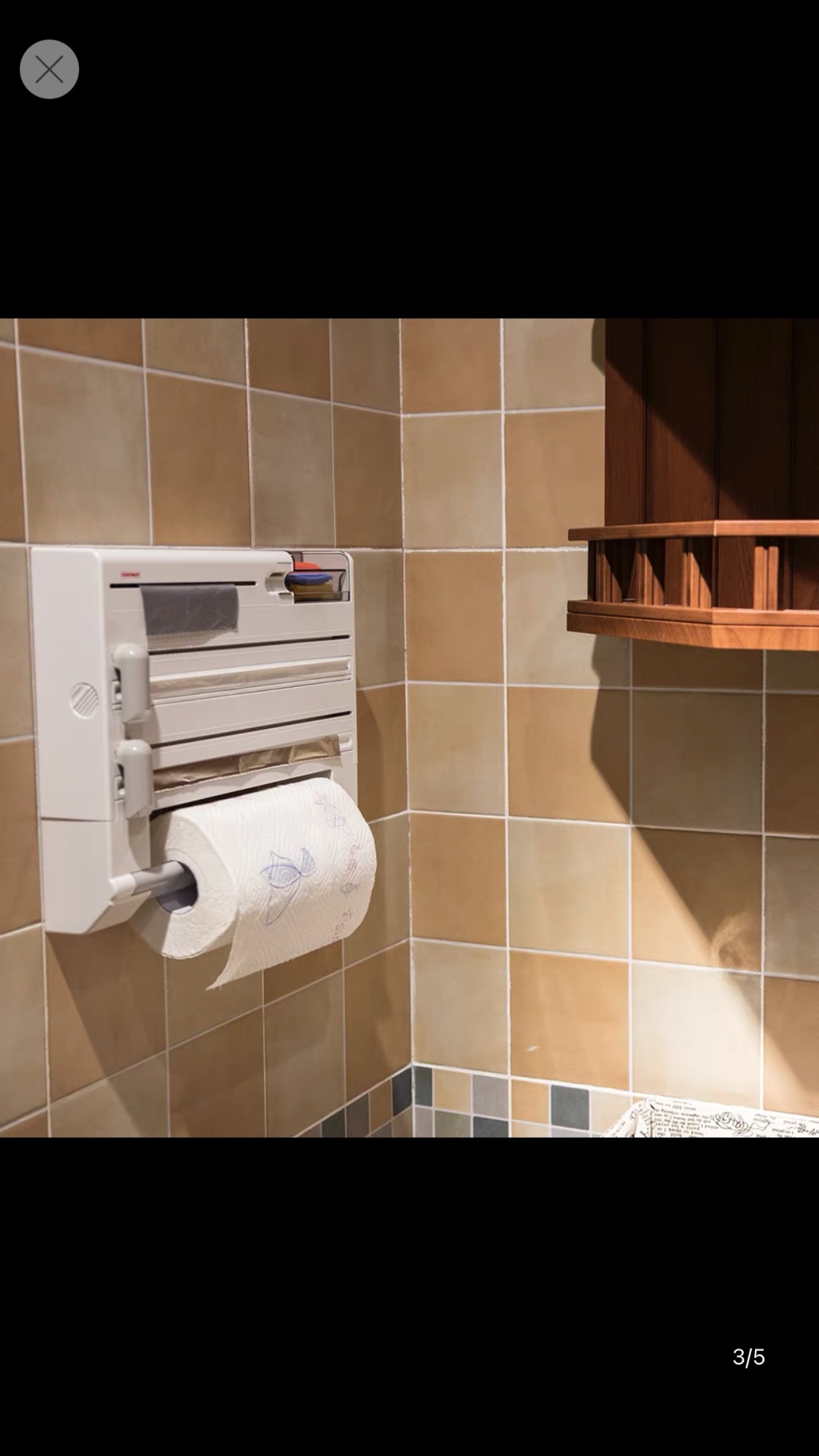 Kitchen Plastic Wrap Storage Rack with Cutter Aluminum Foil Barbecue Paper Storage Rack Tissue Rack Towel Storage Storage Rack