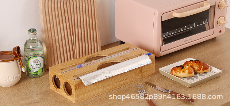 Packaging Dispenser with Cutter Aluminized Paper Plastic Wrap Dispenser Kitchen Drawer Wall Hanging Storage Storage Box