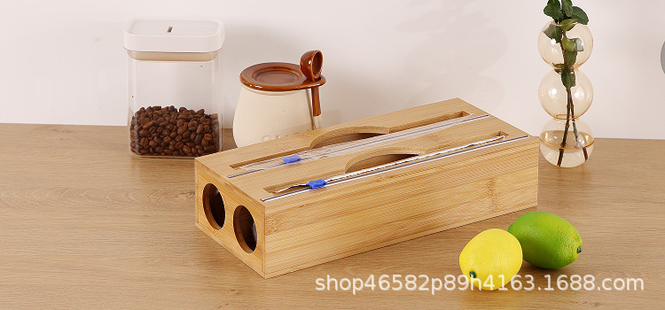 Packaging Dispenser with Cutter Aluminized Paper Plastic Wrap Dispenser Kitchen Drawer Wall Hanging Storage Storage Box
