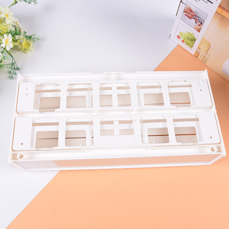 Factory Supply Kitchen Towel Rack Plastic Wrap Rack Cutter Tin Bo Rack Roll Paper Three-Level Stand Multi-Purpose Storage Rack