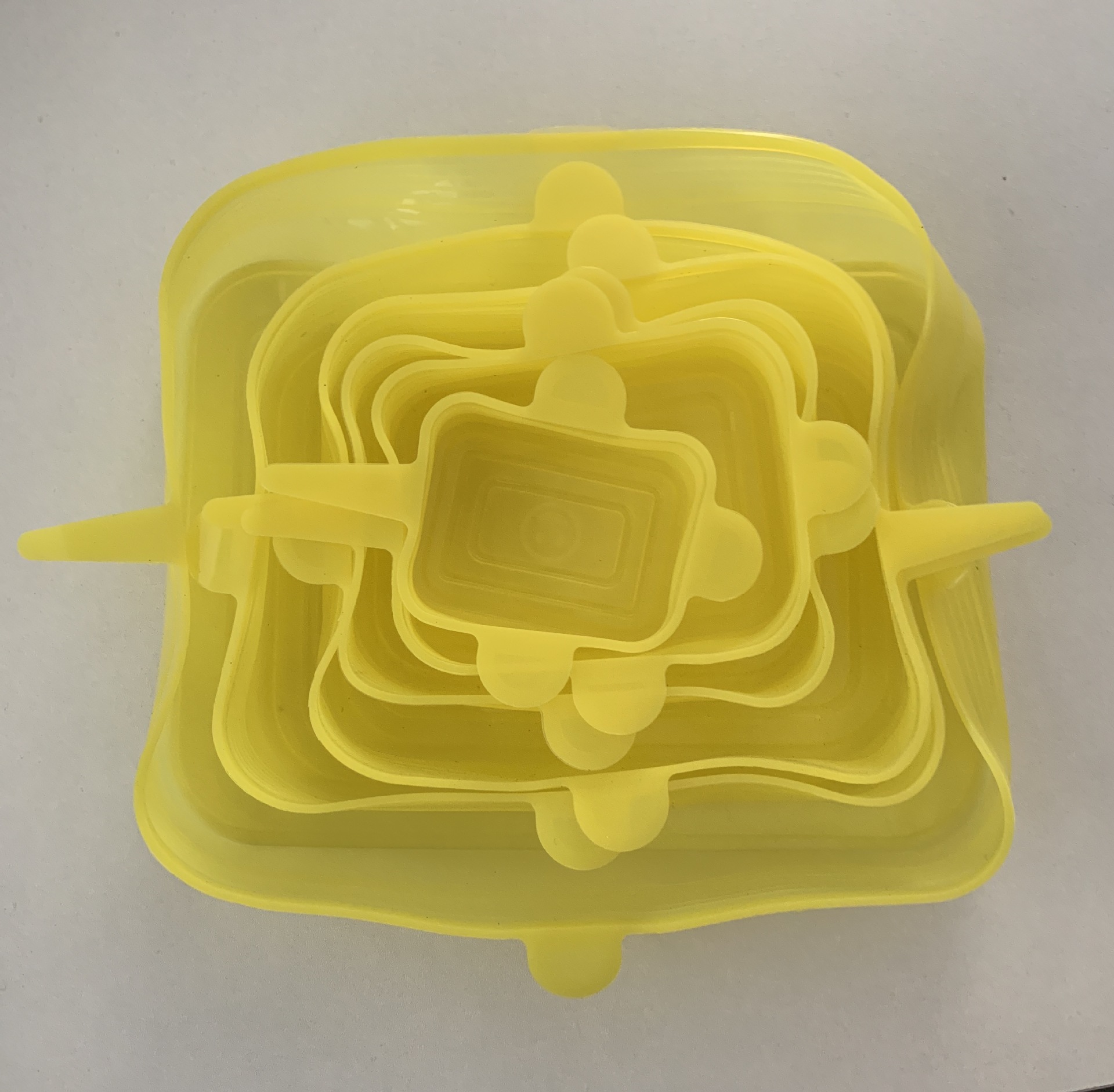 Square Fresh Cover 6-Piece Kitchen Sealed Cover Food Elastic Anti-Layer Silicone Plastic Wrap Spot Sale