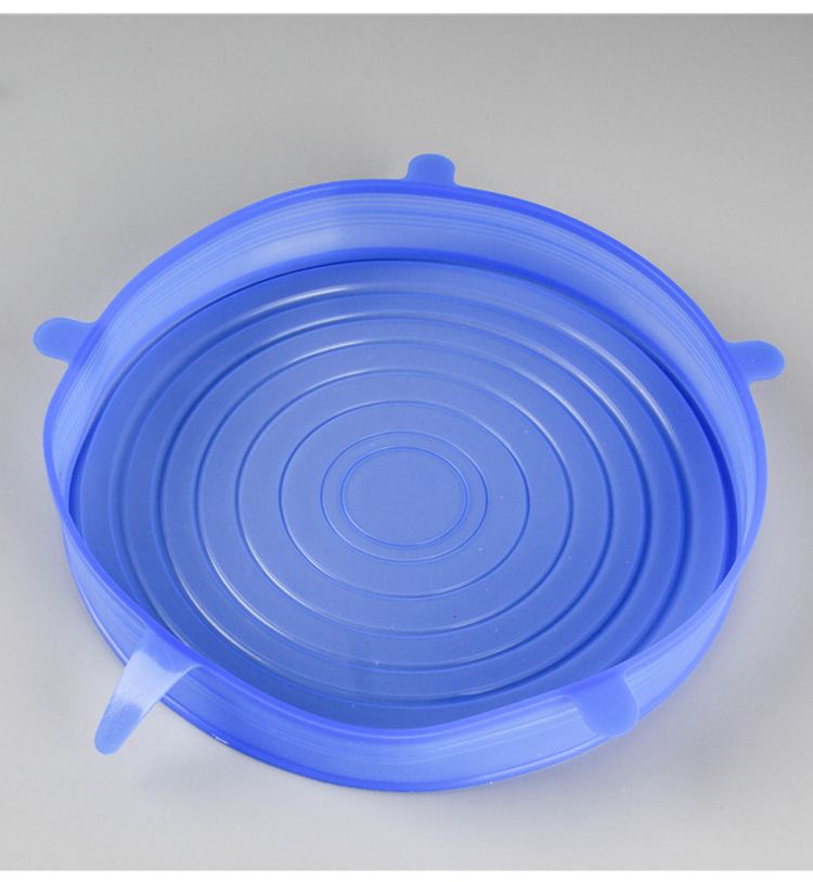 Stretch Silicone Plastic Wrap SixPiece Set Silicone Bowl Cover Food Grade 6Piece Set Square Lid for Airtight Container