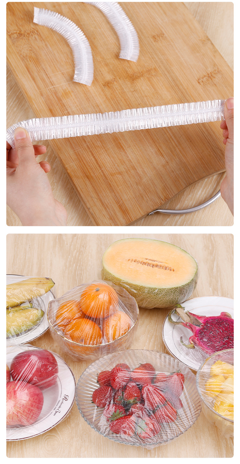 Wrap Sets of Household Food Grade Freshness Bowl Cover Kitchen PE Plastic Wrap Kneelet Leftovers Preservation Cover