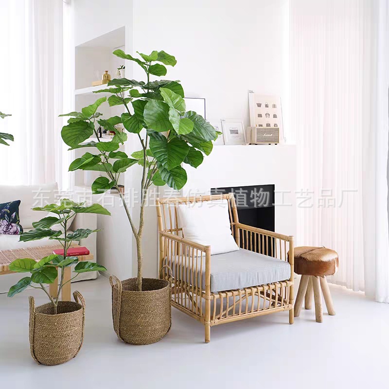 Imitative Tree Green Plant Happy Banyan Heart Leaf Banyan Bonsai Plant Pot Indoor Artificial Tree Living Room Decoration