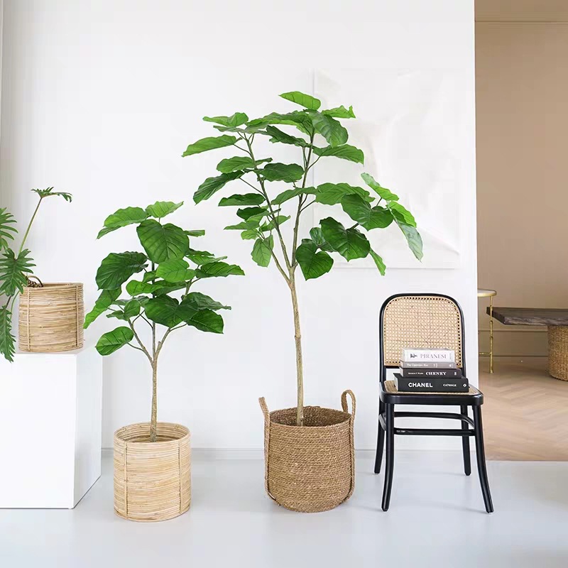 Imitative Tree Green Plant Happy Banyan Heart Leaf Banyan Bonsai Plant Pot Indoor Artificial Tree Living Room Decoration
