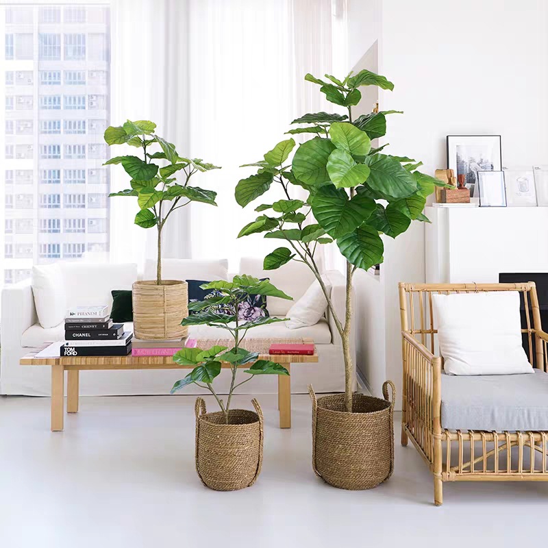 Imitative Tree Green Plant Happy Banyan Heart Leaf Banyan Bonsai Plant Pot Indoor Artificial Tree Living Room Decoration