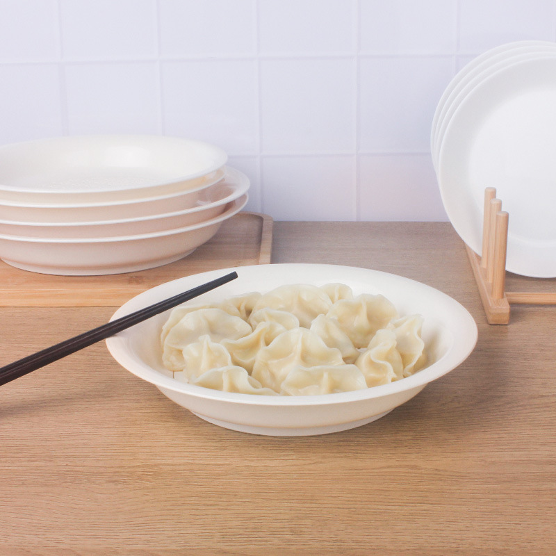 Double-Layer Dumpling Plate round Draining Tray European-Style Household Vegetable Plate Compartment Living Room Fruit Plate Double Grid Kung Fu Tea Tray