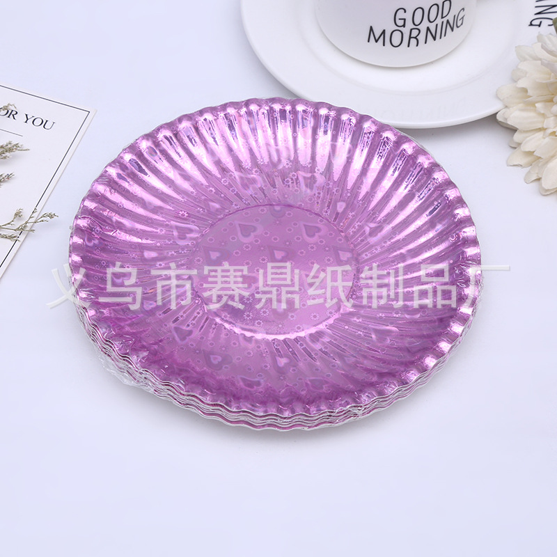 Disposable white gold paper plate paper plate birthday cake plate wedding feast party barbecue tray manufacturers direct Disposable white gold paper plate paper plate birthday cake plate wedding feast party barbecue tray manufacturers direct