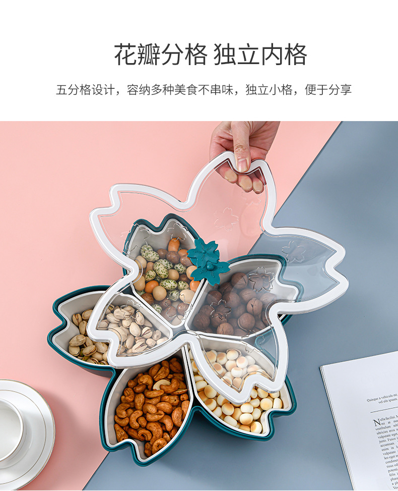 Factory Direct Sales Creative Simple Fruit Plate Living Room Home Snacks Nuts Storage Box Covered Compartment Fruit Storage Tray Factory Direct Sales Creative Simple Fruit Plate Living Room Home Snacks Nuts Storage Box Covered Compartment Fruit Storage Tray